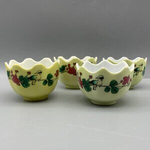 Chinese Porcelain Hand-Decorated Egg Cups/ Sauce Holders/ Cups
